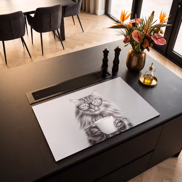 Inductie beschermer - Kat - Bril - Mok - Pluizig — 5