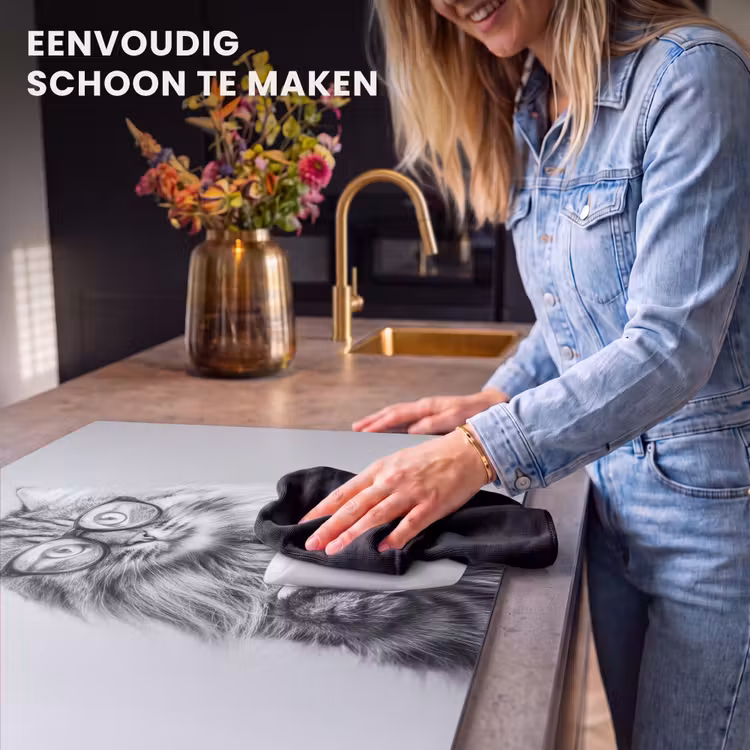 Inductie beschermer - Kat - Bril - Mok - Pluizig — 6