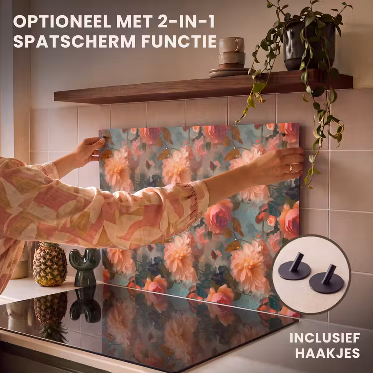 Inductie beschermer - Roze - Patroon - Bloemen — 10