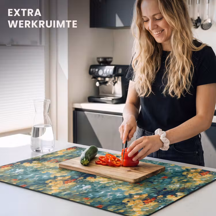 Inductie beschermer - Geel - Bloemen - Groen - Bladeren — 4
