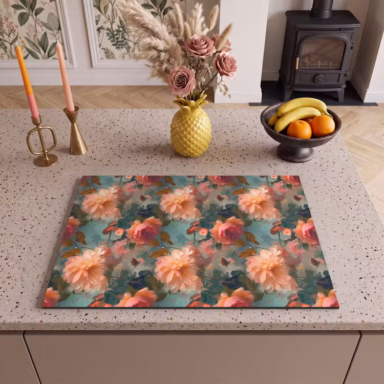 Inductie beschermer - Roze - Patroon - Bloemen — 2