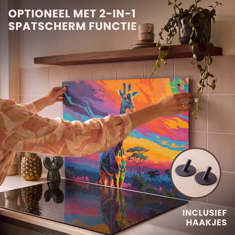 Inductie beschermer - Giraffe - Savanna - Lucht - Gekleurd — 10