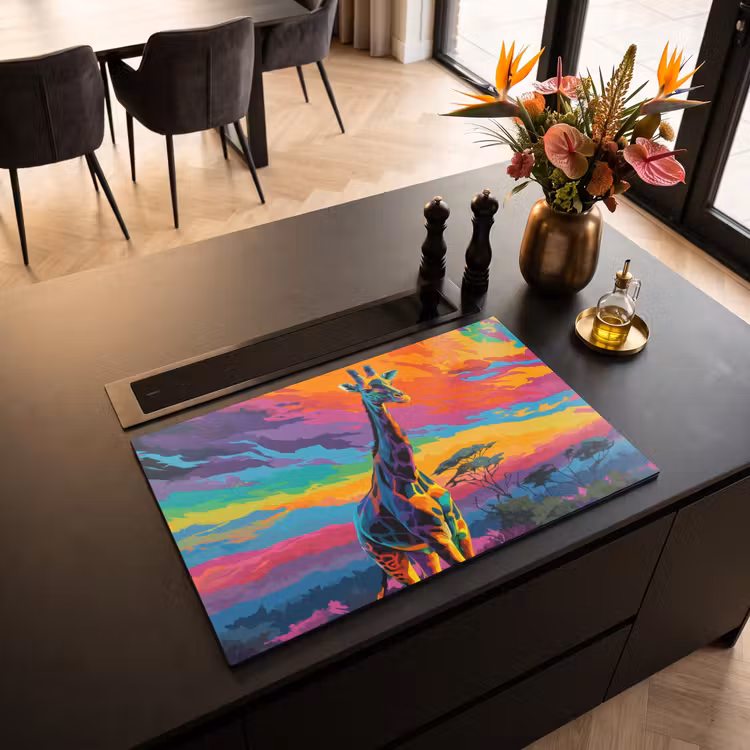 Inductie beschermer - Giraffe - Savanna - Lucht - Gekleurd — 5