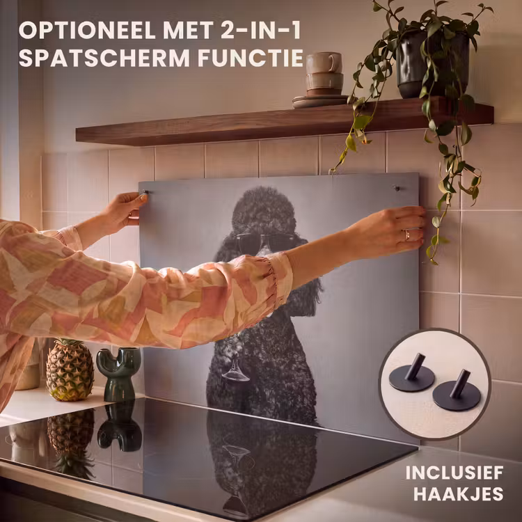 Inductie beschermer - Hond - Krullen - Zonnebril - Wijn — 10