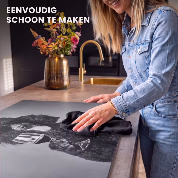 Inductie beschermer - Hond - Krullen - Zonnebril - Wijn — 6