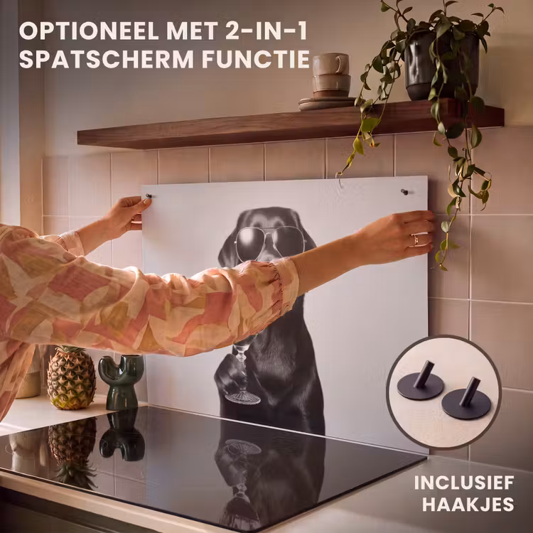 Inductie beschermer - Hond - Zwart - Wijnglas - Zonnebril — 10