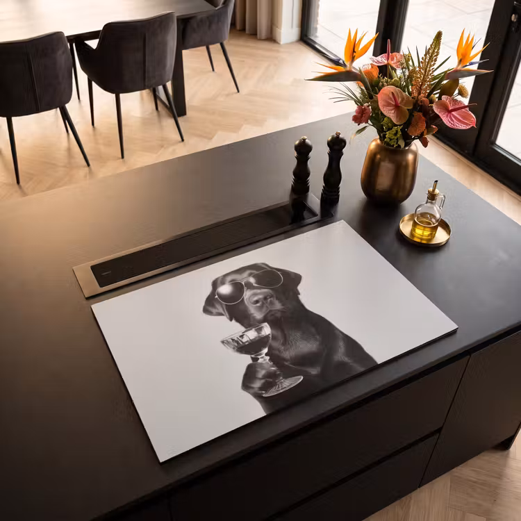 Inductie beschermer - Hond - Zwart - Wijnglas - Zonnebril — 5