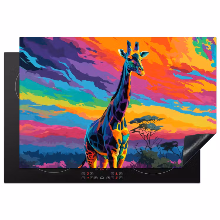 Inductie beschermer - Giraffe - Savanna - Lucht - Gekleurd — 1