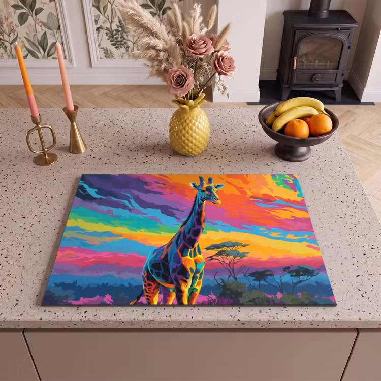 Inductie beschermer - Giraffe - Savanna - Lucht - Gekleurd — 2
