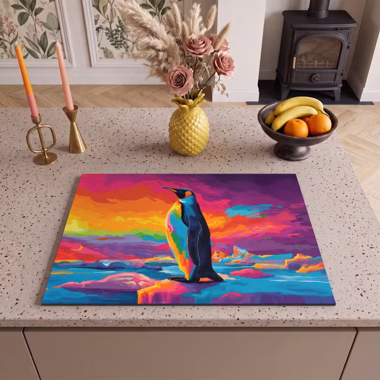Inductie beschermer - Ijsschots - Pinguïn - Abstract - Lucht — 2