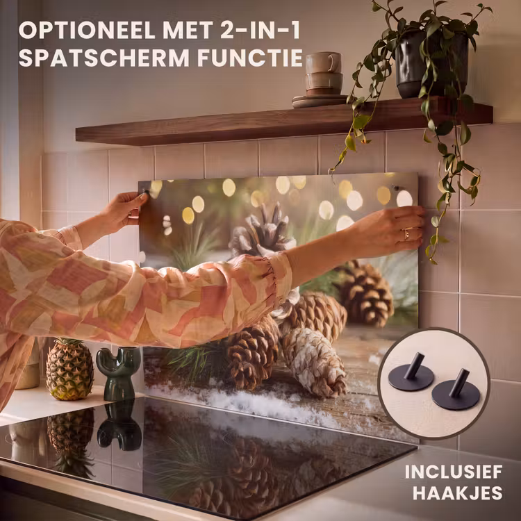 Inductie beschermer - Dennenappels - Kerstsfeer - Bruin - Groen — 10