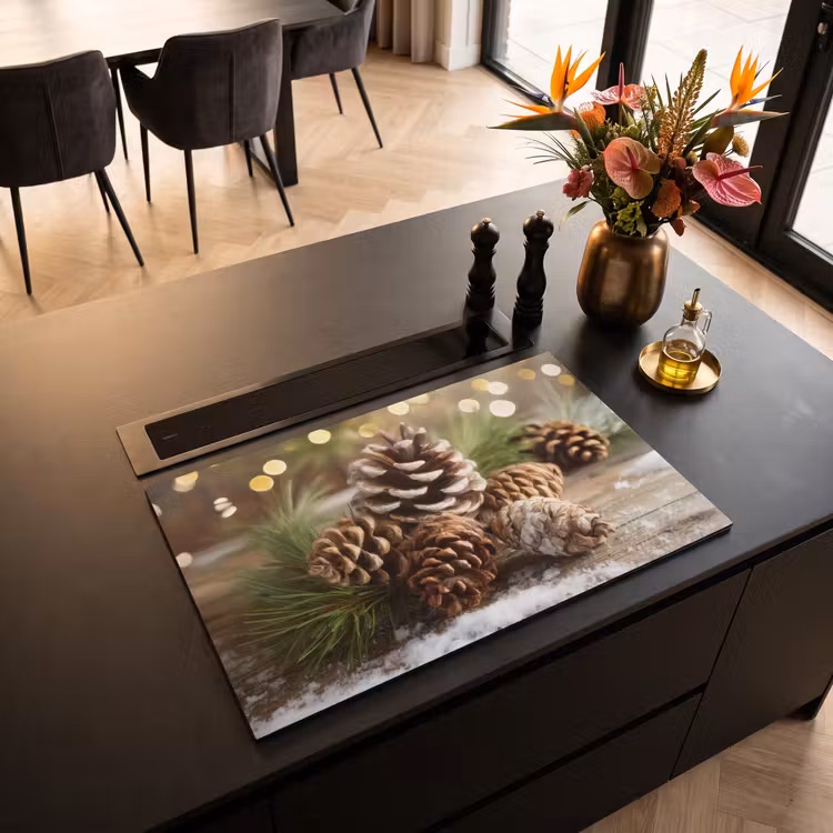 Inductie beschermer - Dennenappels - Kerstsfeer - Bruin - Groen — 5