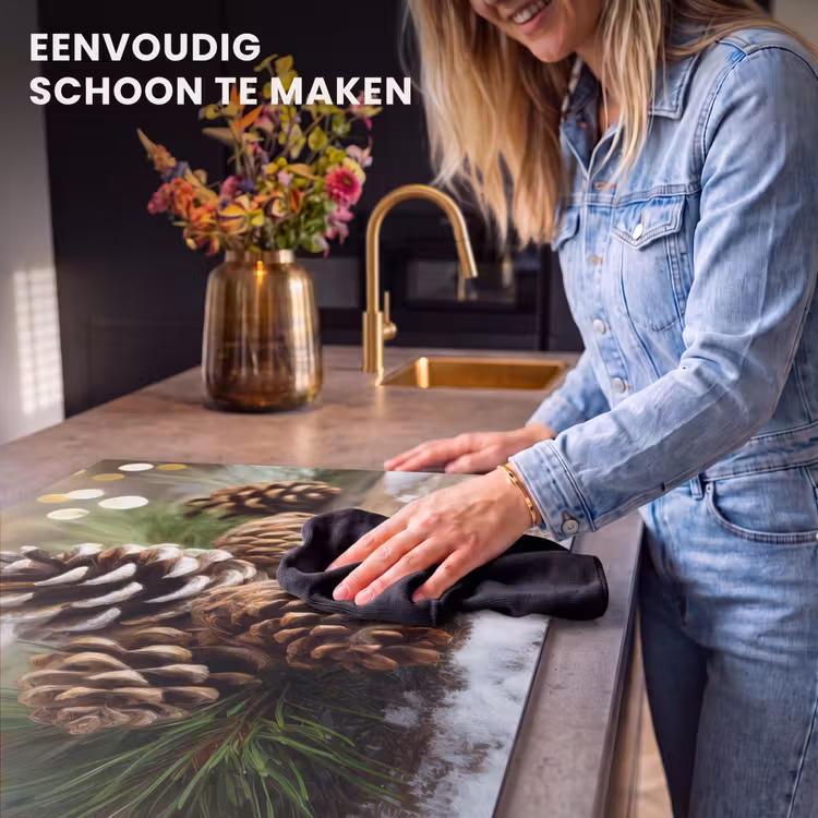 Inductie beschermer - Dennenappels - Kerstsfeer - Bruin - Groen — 6