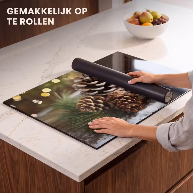 Inductie beschermer - Dennenappels - Kerstsfeer - Bruin - Groen — 7