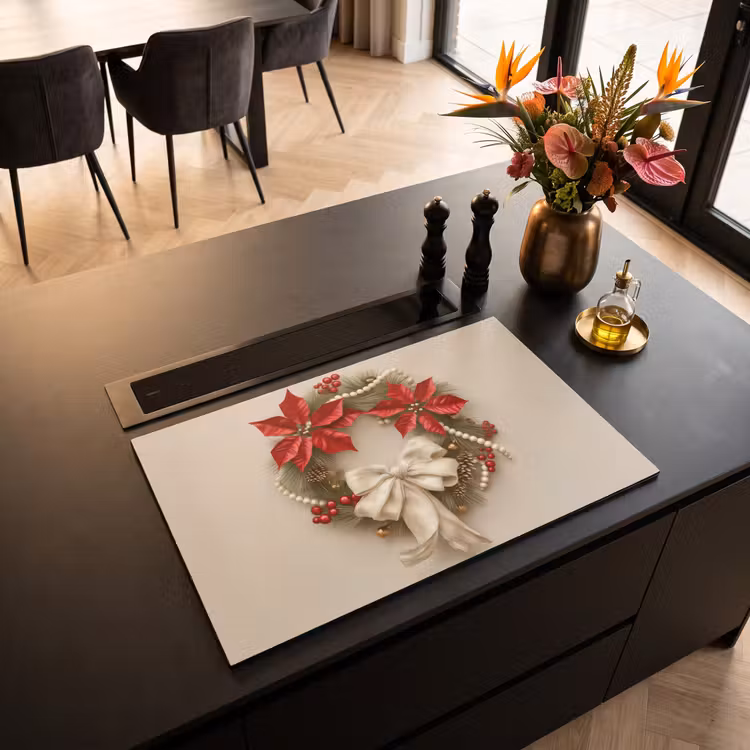 Inductie beschermer - Deurkrans - Strik - Kerst - Rood - Groen — 5