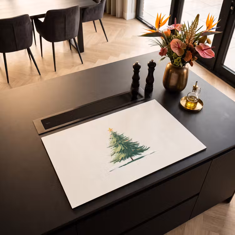 Inductie beschermer - Kerstboom - Illustratie - Ster - Sneeuw — 5