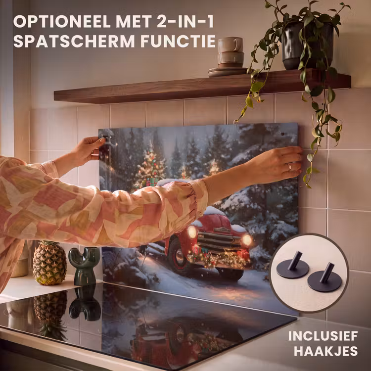 Inductie beschermer - Kersttruck - Sneeuwbos - Rood — 10