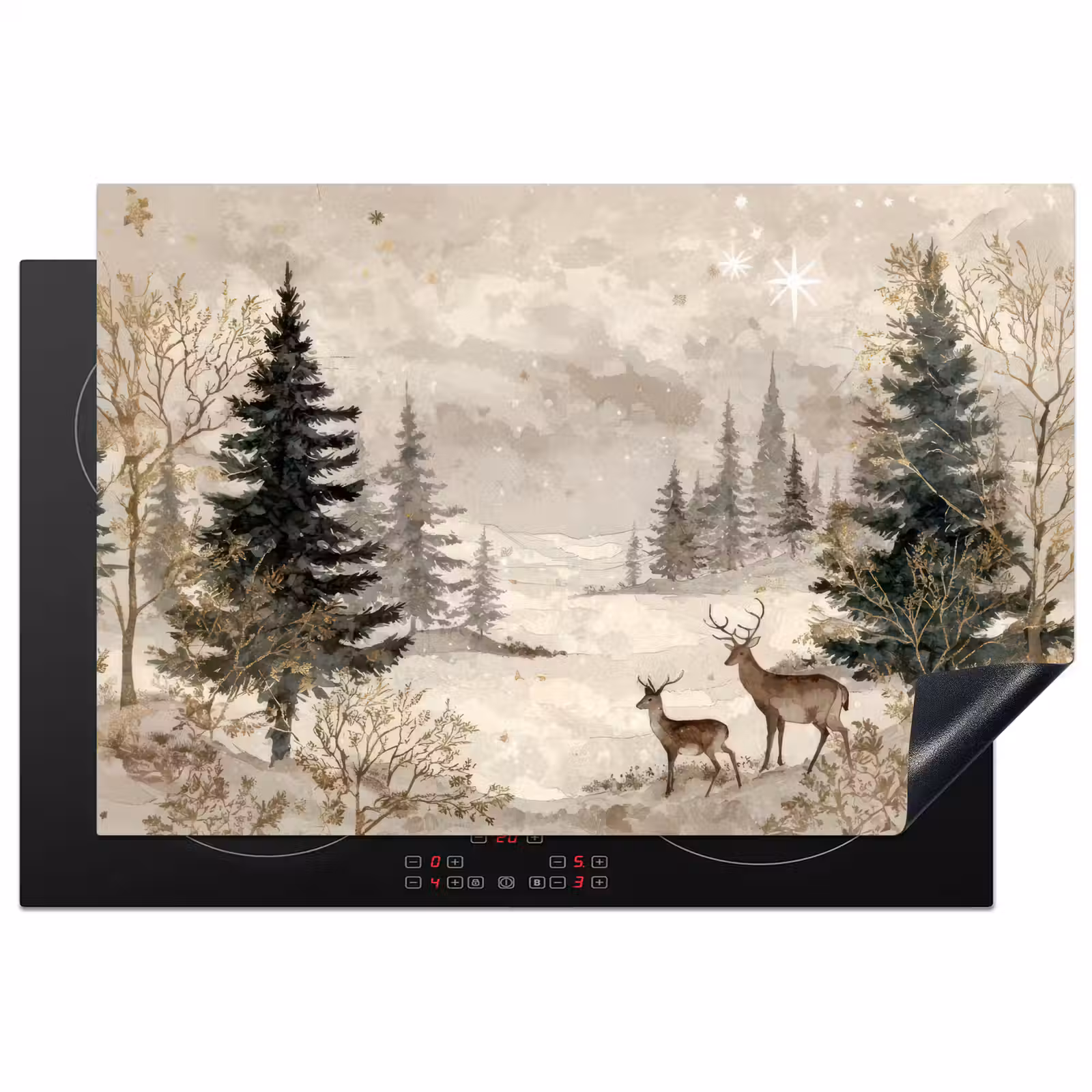 Inductie beschermer - Bos - Herten - Winter - Sneeuw — 1