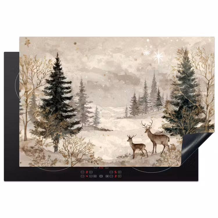 Inductie beschermer - Bos - Herten - Winter - Sneeuw — 1
