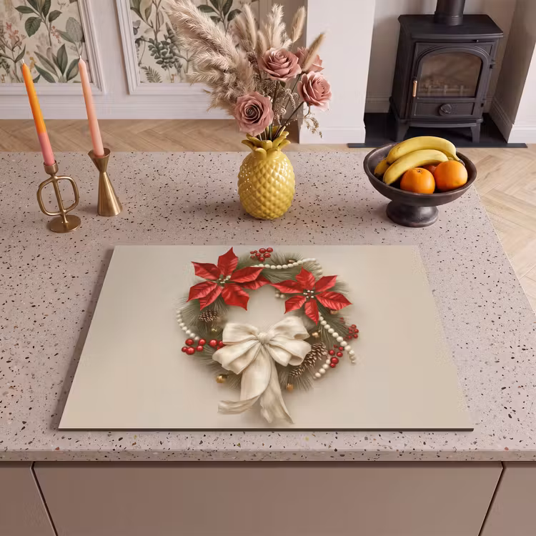 Inductie beschermer - Deurkrans - Strik - Kerst - Rood - Groen — 2