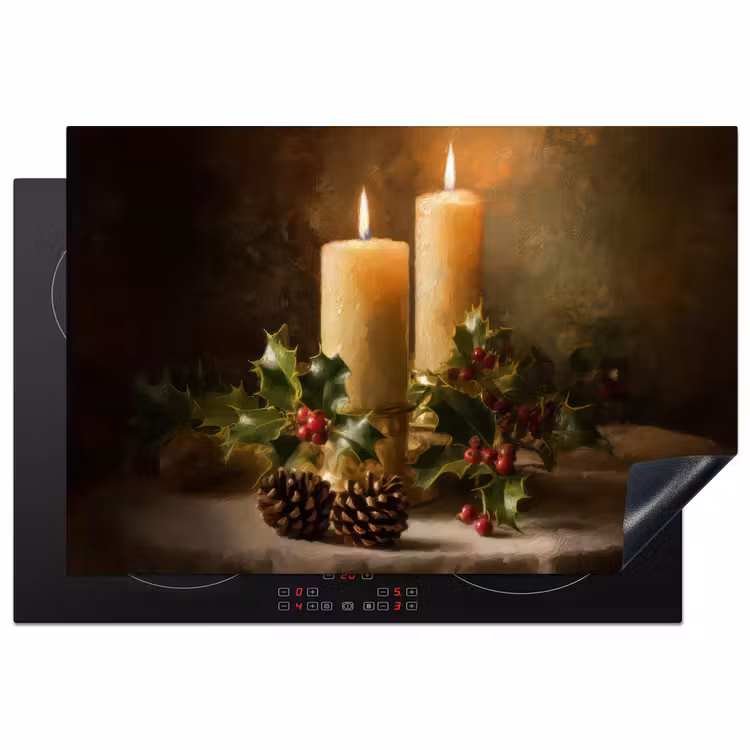 Inductie beschermer - Kaarslicht - Kerst - Veelkleurig — 1