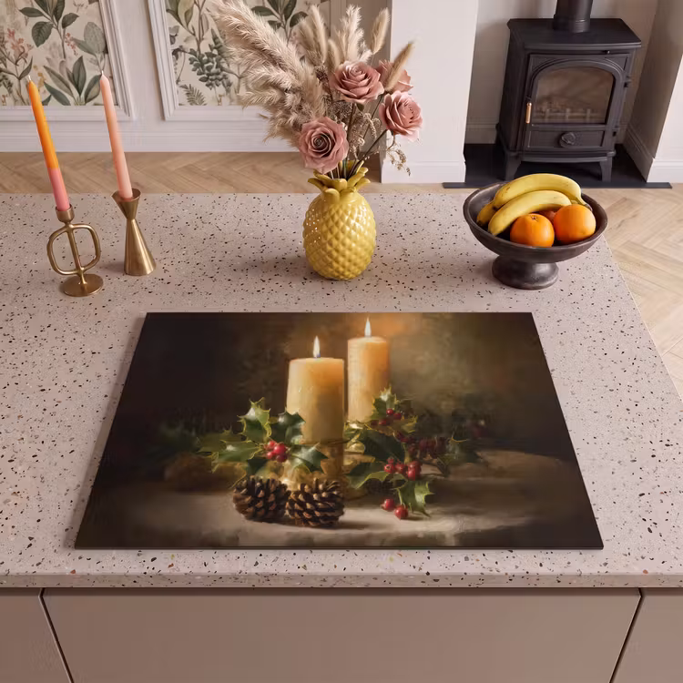 Inductie beschermer - Kaarslicht - Kerst - Veelkleurig — 2