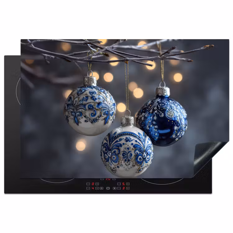 Inductie beschermer - Kerstbal - Versierd - Blauw — 1