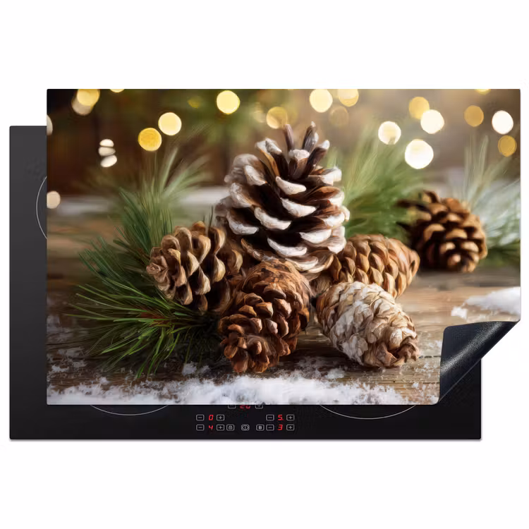 Inductie beschermer - Dennenappels - Kerstsfeer - Bruin - Groen — 1
