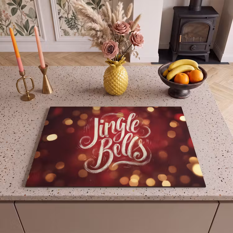 Inductie beschermer - Jingle - Bells - Kerst - Rood — 2