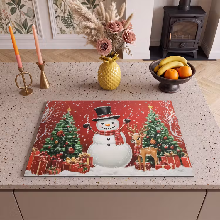 Inductie beschermer - Feestvreugde - Winterbos - Kleurrijk — 2