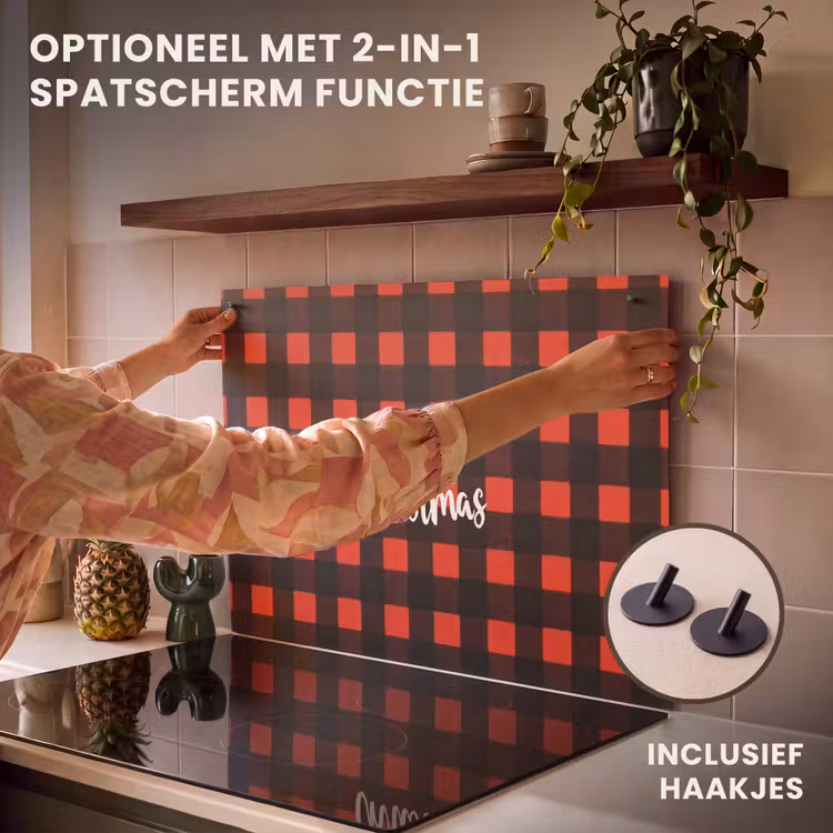 Inductie beschermer - Geruit - Rood - Tekst - Christmas — 10