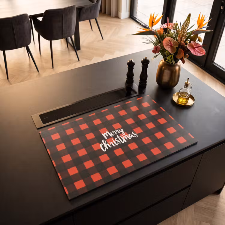 Inductie beschermer - Geruit - Rood - Tekst - Christmas — 5