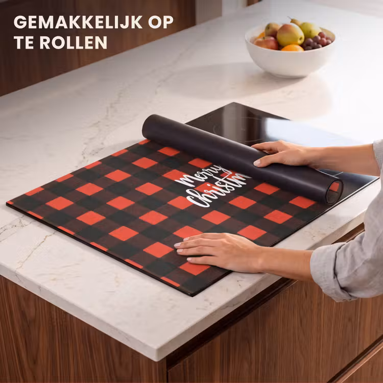 Inductie beschermer - Geruit - Rood - Tekst - Christmas — 7