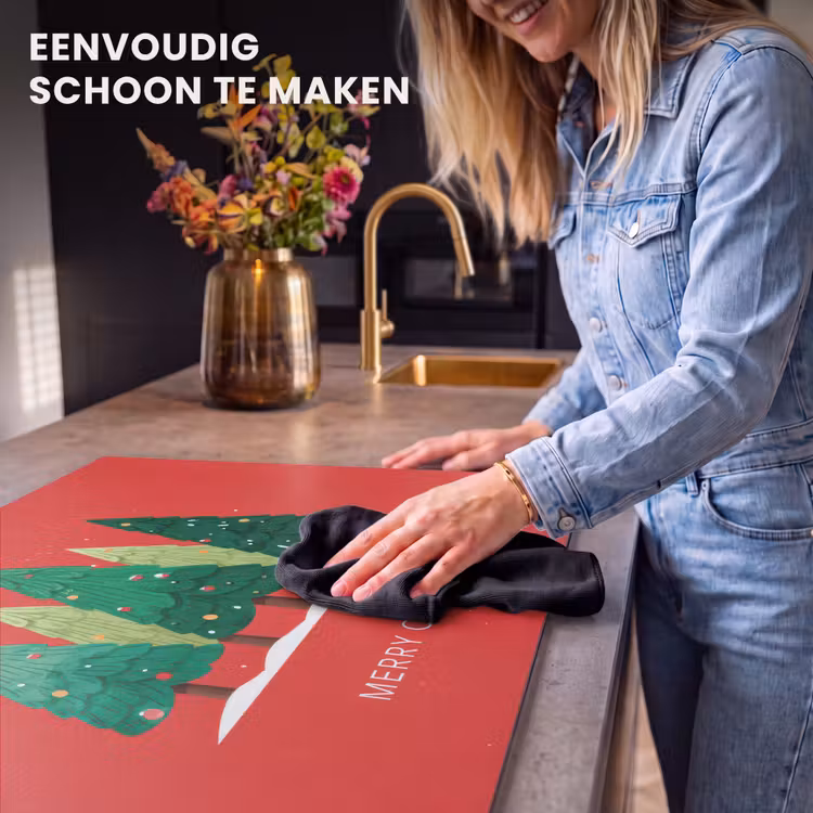 Inductie beschermer - Minimalistisch - Kerstbomen - Rood - Sneeuw — 6