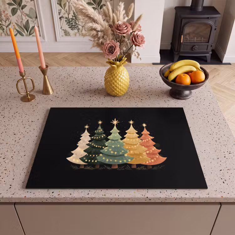 Inductie beschermer - Kerstbomen - Kleurrijk - Lichtjes - Ster — 2