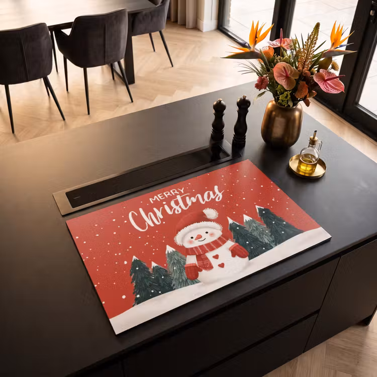 Inductie beschermer - Kerstgroet - Sneeuw - Rood — 5