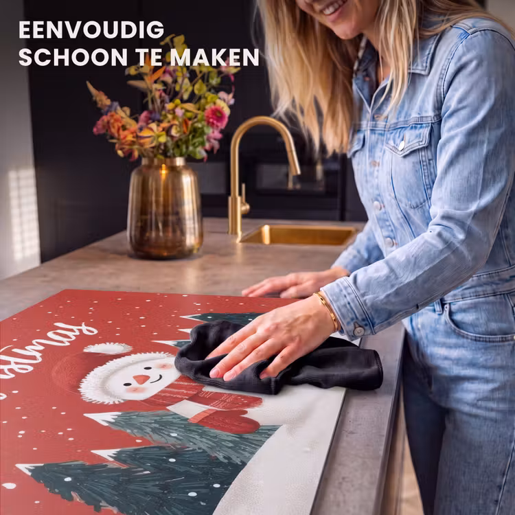 Inductie beschermer - Kerstgroet - Sneeuw - Rood — 6