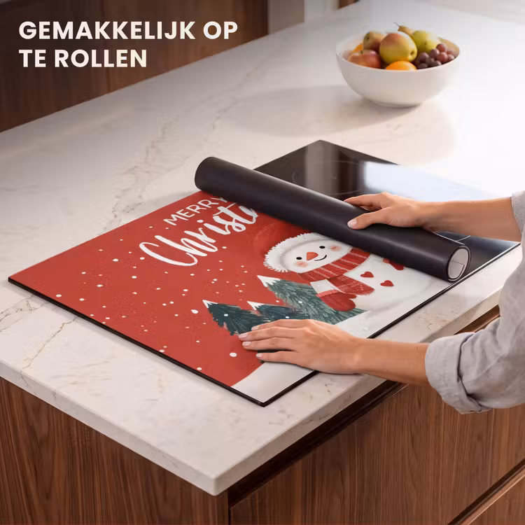 Inductie beschermer - Kerstgroet - Sneeuw - Rood — 7