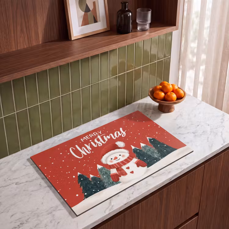 Inductie beschermer - Kerstgroet - Sneeuw - Rood — 8