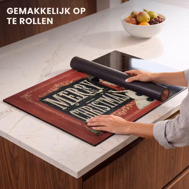 Inductie beschermer - Klassiek - Kerstgroet - Sneeuwpop - Rood — 7