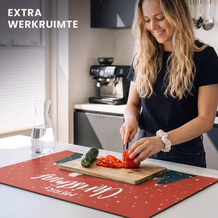 Inductie beschermer - Kerstgroet - Sneeuw - Rood — 4