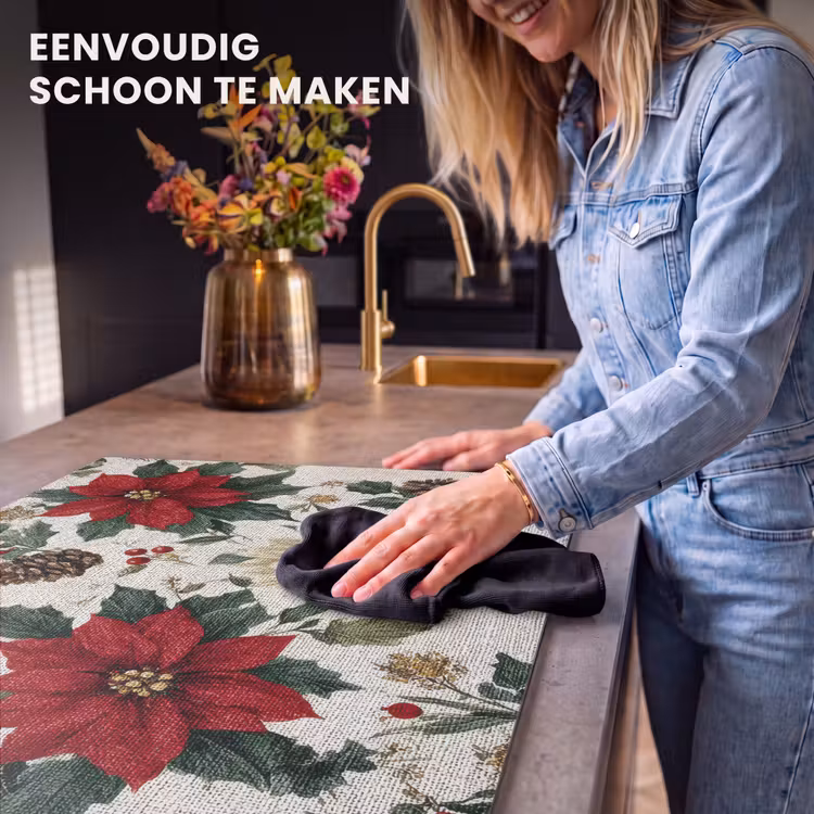 Inductie beschermer - Feestelijk - Textielpatroon - Kerstbloemen - Kleurrijk — 6