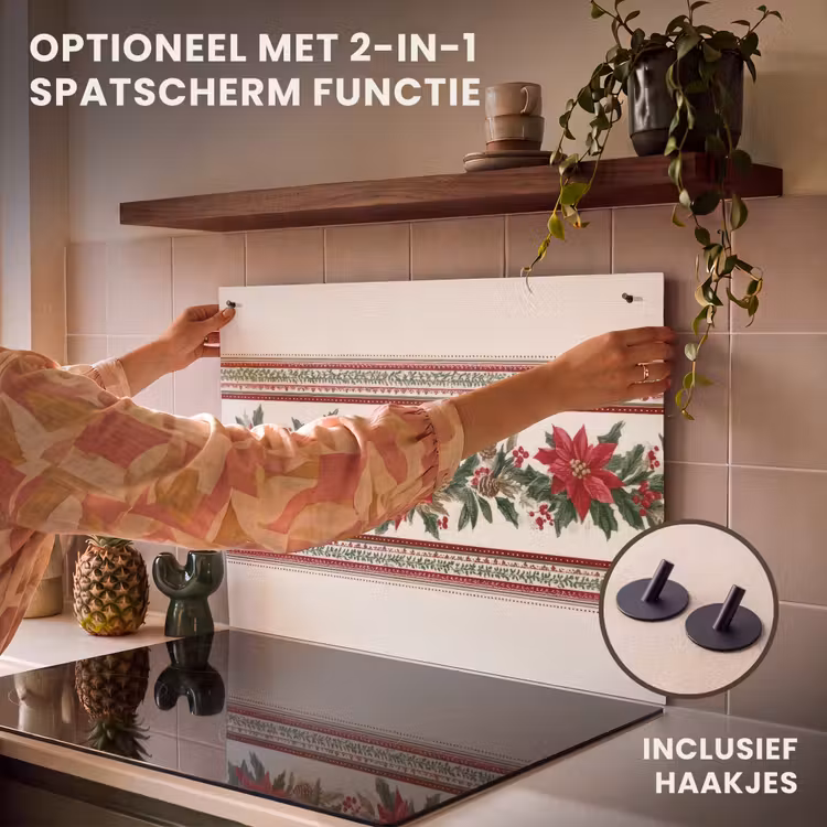 Inductie beschermer - Kerststrook - Poinsettia - Rood - Groen — 10