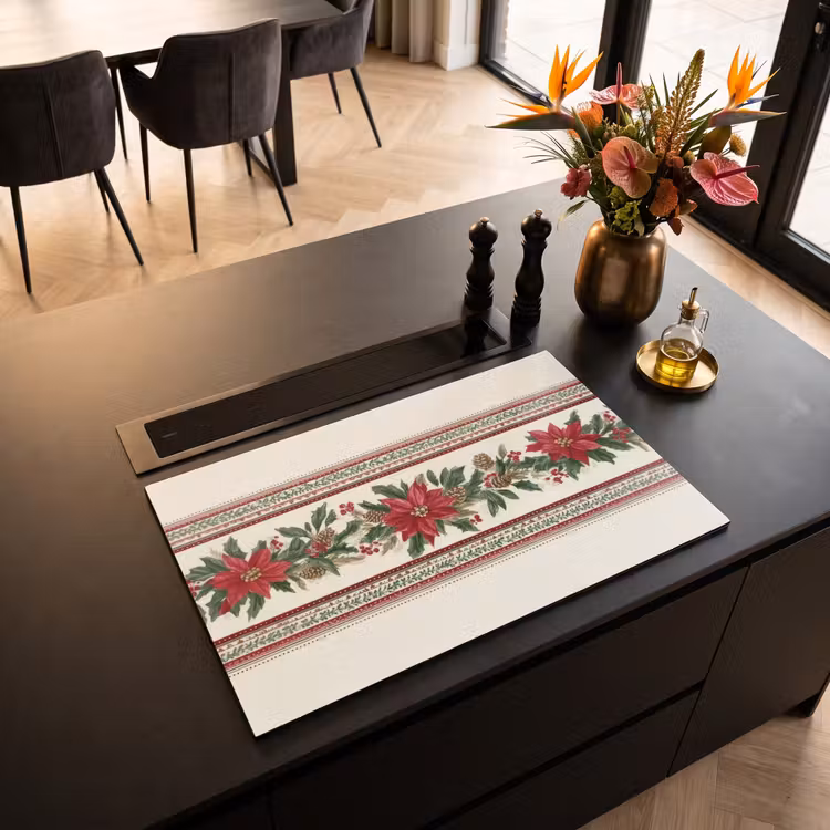 Inductie beschermer - Kerststrook - Poinsettia - Rood - Groen — 5