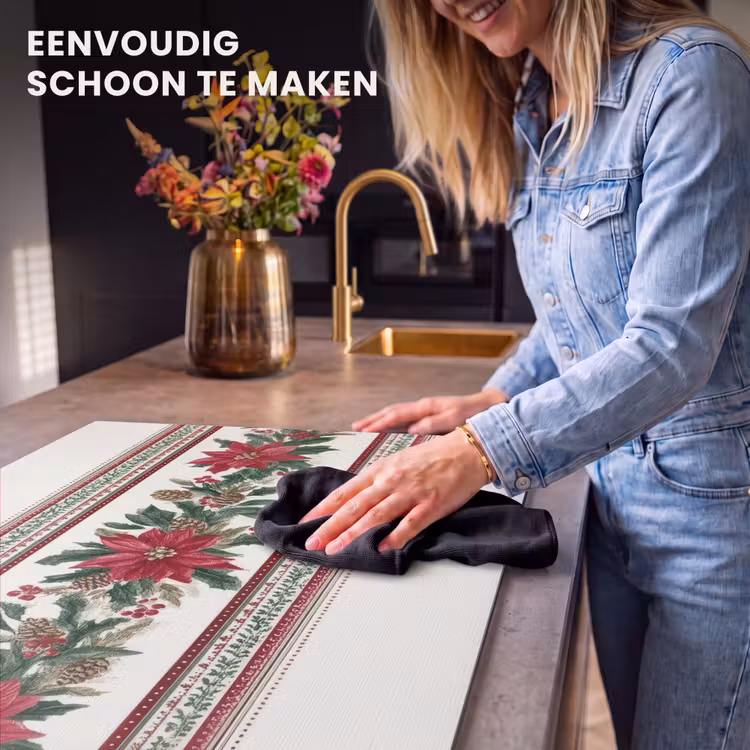 Inductie beschermer - Kerststrook - Poinsettia - Rood - Groen — 6