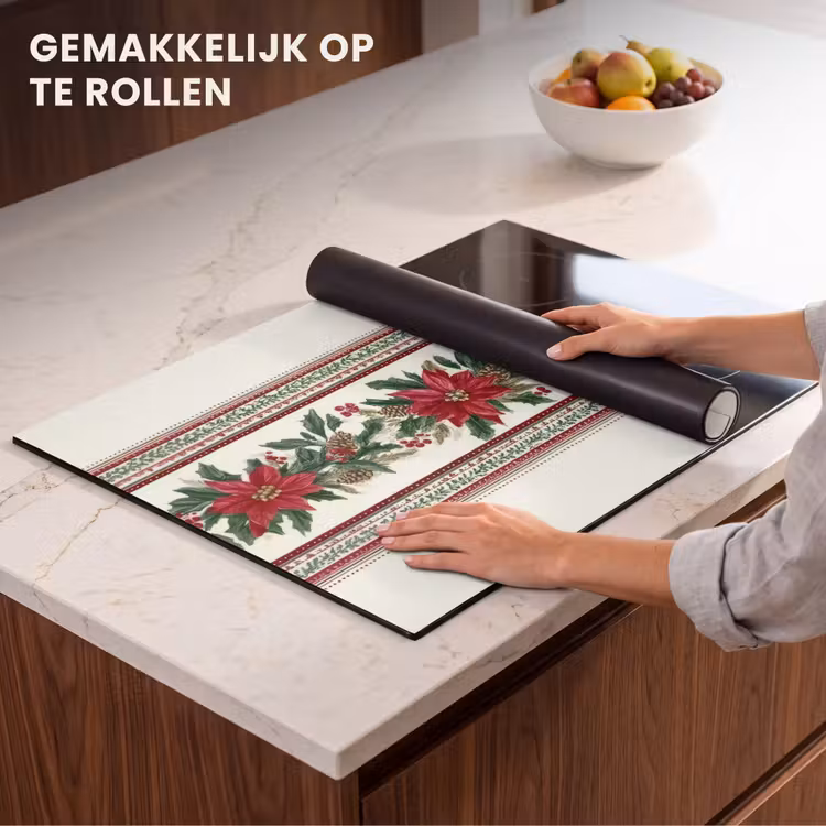 Inductie beschermer - Kerststrook - Poinsettia - Rood - Groen — 7