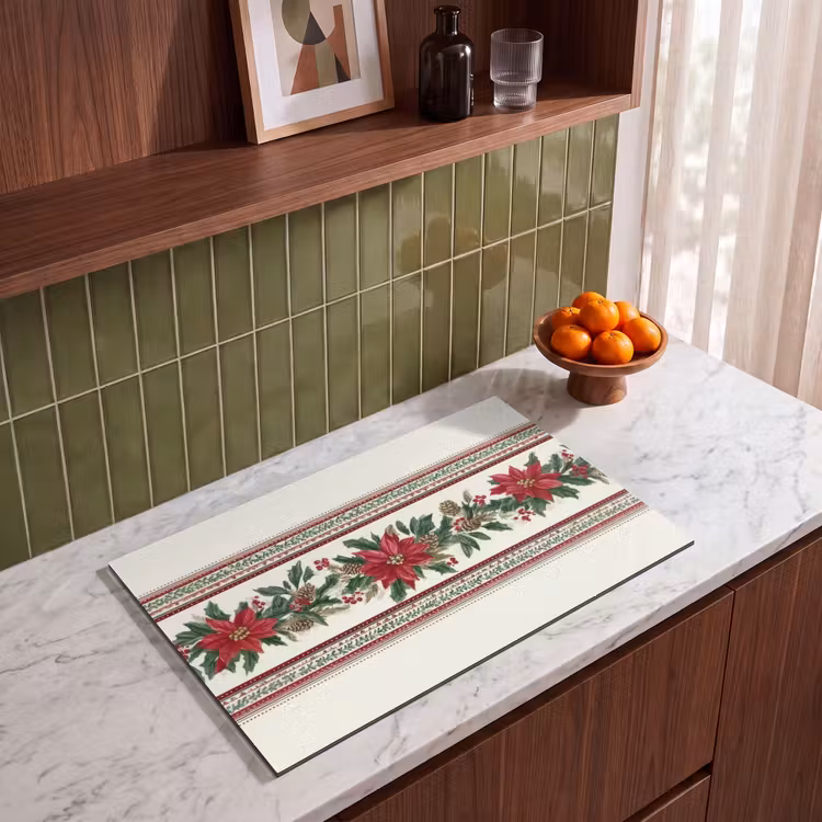Inductie beschermer - Kerststrook - Poinsettia - Rood - Groen — 8