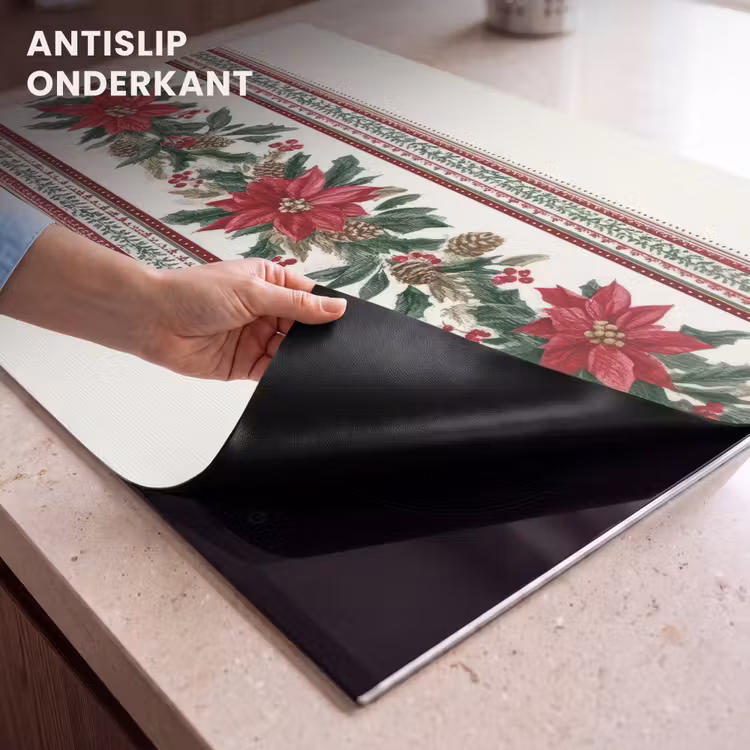 Inductie beschermer - Kerststrook - Poinsettia - Rood - Groen — 9