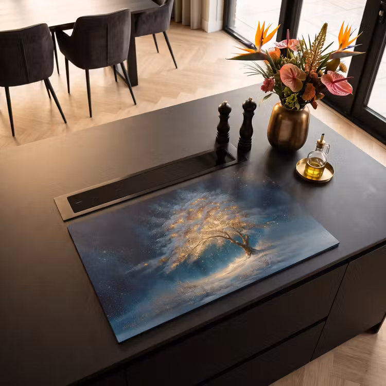 Inductie beschermer - Levensboom - Nacht - Donker - Blauw — 5