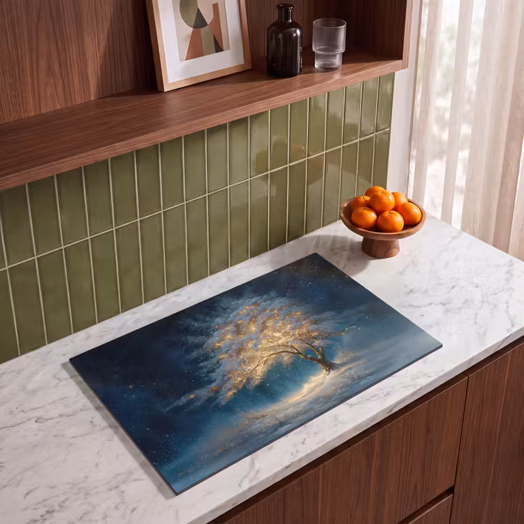 Inductie beschermer - Levensboom - Nacht - Donker - Blauw — 8